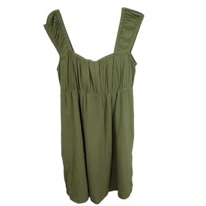 NWT Old Navy Mini Dress Short Sleeve Cutout Bow Babydoll Swing Green Large